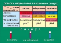 Таблица Окраска индикаторов в различных средах (винил) - «globural.ru» - Апрелевка