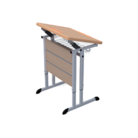 Стол ученический одноместный наклоняемый на плоскоовальной трубе 3-7 гр.р. - «globural.ru» - Апрелевка
