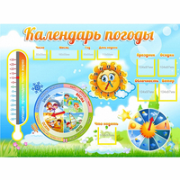 Стенд "Календарь погоды" 1х0,74 - «globural.ru» - Апрелевка