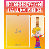 Стенд "Список детей на шкафчики" №1 - «globural.ru» - Апрелевка