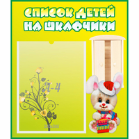 Стенд "Список детей на шкафчики" №11 - «globural.ru» - Апрелевка