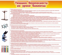 Стенд "Техника безопасности на уроках биологии" (вариант 2) - «globural.ru» - Апрелевка