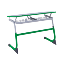 Парта двухместная Smarty с полиуретановой кромкой регулируемая по высоте и углом наклона столешницы  - «globural.ru» - Апрелевка