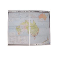 Учебная карта "Австралия и Новая Зеландия" (экономическая) 1100*1340 мм (матовое, 2-стороннее лам.) - «globural.ru» - Апрелевка