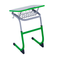 Парта одноместная с полиуретановой кромкой регулируемая по высоте и углом наклона столешницы - «globural.ru» - Апрелевка