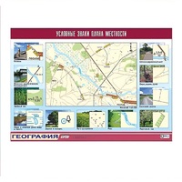 Таблица демонстрационная "Условные знаки плана местности" (винил 100x140) - «globural.ru» - Апрелевка