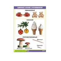 Таблица демонстрационная "Одинаковый, похожий и противоположный" (винил 70x100) - «globural.ru» - Апрелевка