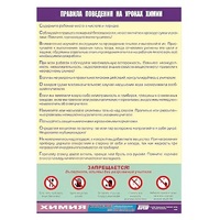 Таблица демонстрационная "Правила поведения на уроках химии" (винил 70х100) - «globural.ru» - Апрелевка