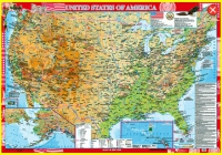 Настенная карта Соединенных Штатов Америки на английском языке (учебная) - «globural.ru» - Апрелевка