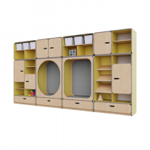 Детская стенка с местом для хранения и зонами отдыха из коллекции «НЕГА» (цвет желтый) - «globural.ru» - Апрелевка