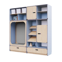 Детская стенка с местом для хранения и прямоугольной зоной отдыха из коллекции «НЕГА» (цвет голубой) - «globural.ru» - Апрелевка