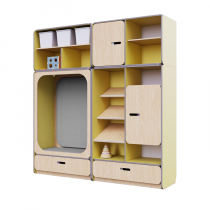 Детская стенка с местом для хранения и прямоугольной зоной отдыха из коллекции «НЕГА» (цвет желтый) - «globural.ru» - Апрелевка