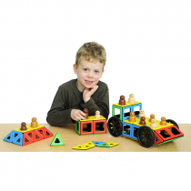 Набор Полидрон Магнитный "Конструируем транспорт" с дополнительным комплектом колес (Расширенный) - «globural.ru» - Апрелевка