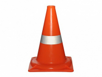 Сигнальный дорожный конус (жесткий, с одной световозвращающей полосой) - «globural.ru» - Апрелевка