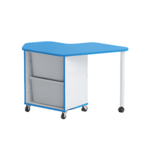 Стол детский правый Робик 002 (белый/синий) - «globural.ru» - Апрелевка