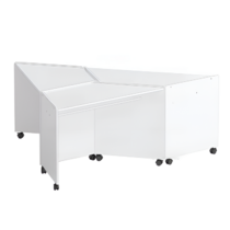 Композиция из корпусных столов трапеций (белый) - «globural.ru» - Апрелевка