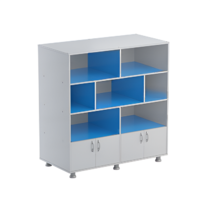 Шкаф-стеллаж (серый/синий) - «globural.ru» - Апрелевка