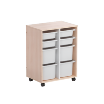 Тумба мобильная для пособий (бук/белый) - «globural.ru» - Апрелевка