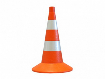 Сигнальный дорожный конус (мягкий, с двумя световозвращающими полосами) - «globural.ru» - Апрелевка