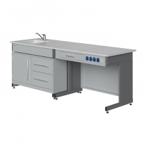 Стол демонстрационный (с раковиной, подводкой и отведением воды, сантехникой, электрическими розетками, автоматами аварийного отключения тока) - «globural.ru» - Апрелевка