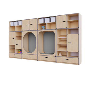 Детская стенка с местом для хранения и зонами отдыха из коллекции «НЕГА» (цвет бежевый) - «globural.ru» - Апрелевка