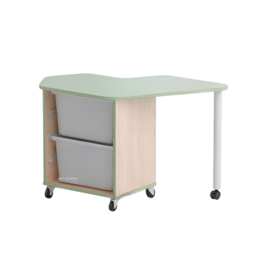 Стол детский правый Робик 002 (бук/фисташковый)  - «globural.ru» - Апрелевка