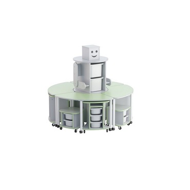 Модуль-стеллаж "Робот- Робик" (серый-фисташковый) - «globural.ru» - Апрелевка